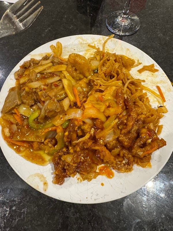 A plate of stir-fried noodles from Noodle Bar Chinese Takeaway, London Road, Waterlooville