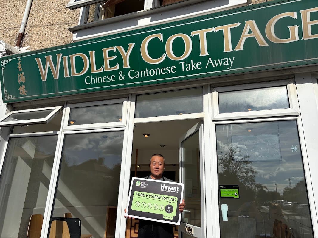 Widley Cottage Chinese and Cantonese takeaway shopfront on London Road, Widley