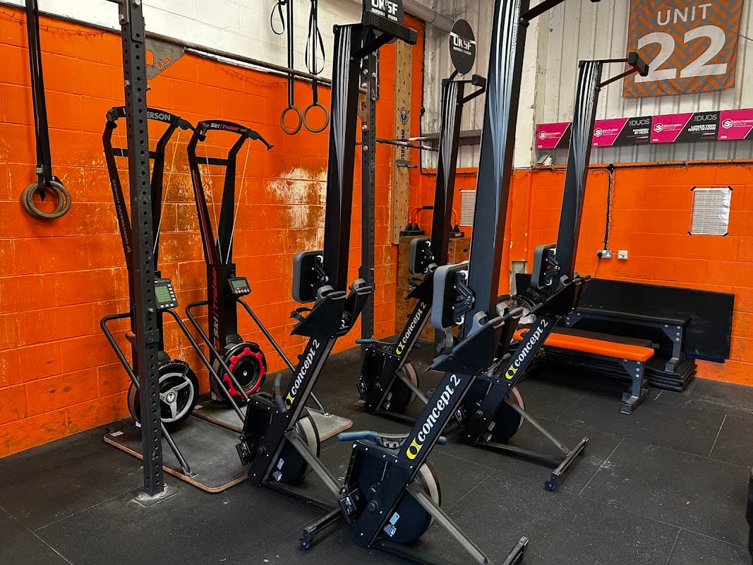 Rowers and bikes inside CrossFit Basepoint, Unit 22, Waterlooville