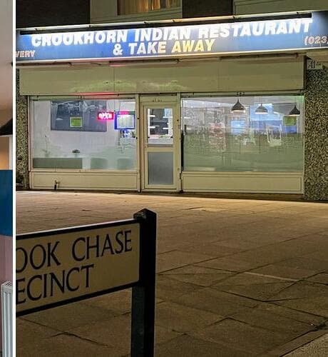 Crookhorn Indian Restaurant storefront, Crookhorn Chase Precinct, Waterlooville