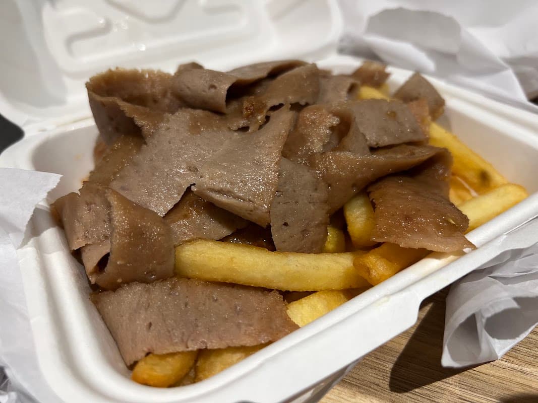Doner kebab and chips from Old Town Grill, Clanfield
